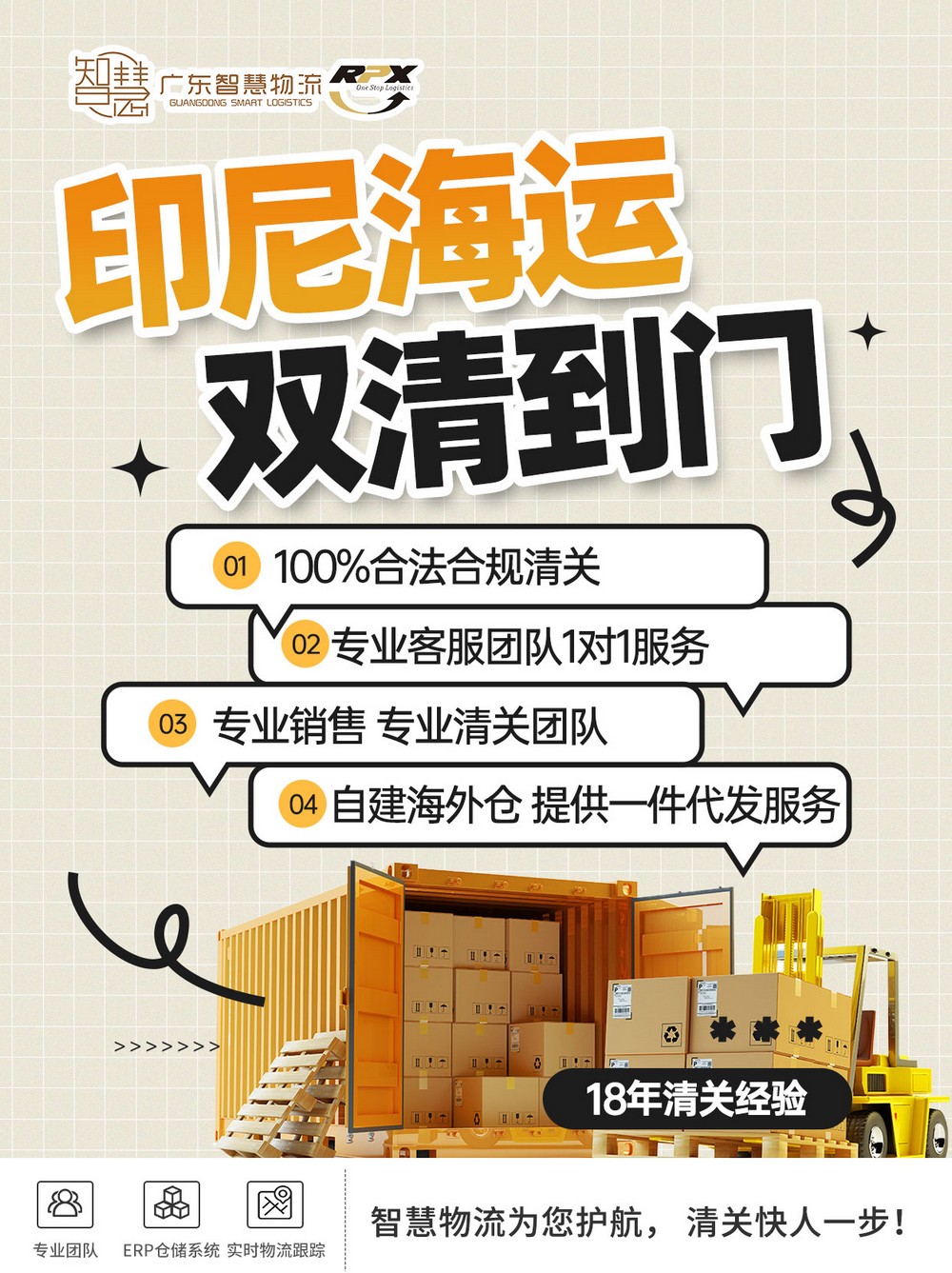义乌印尼海运整柜门到门物流正清