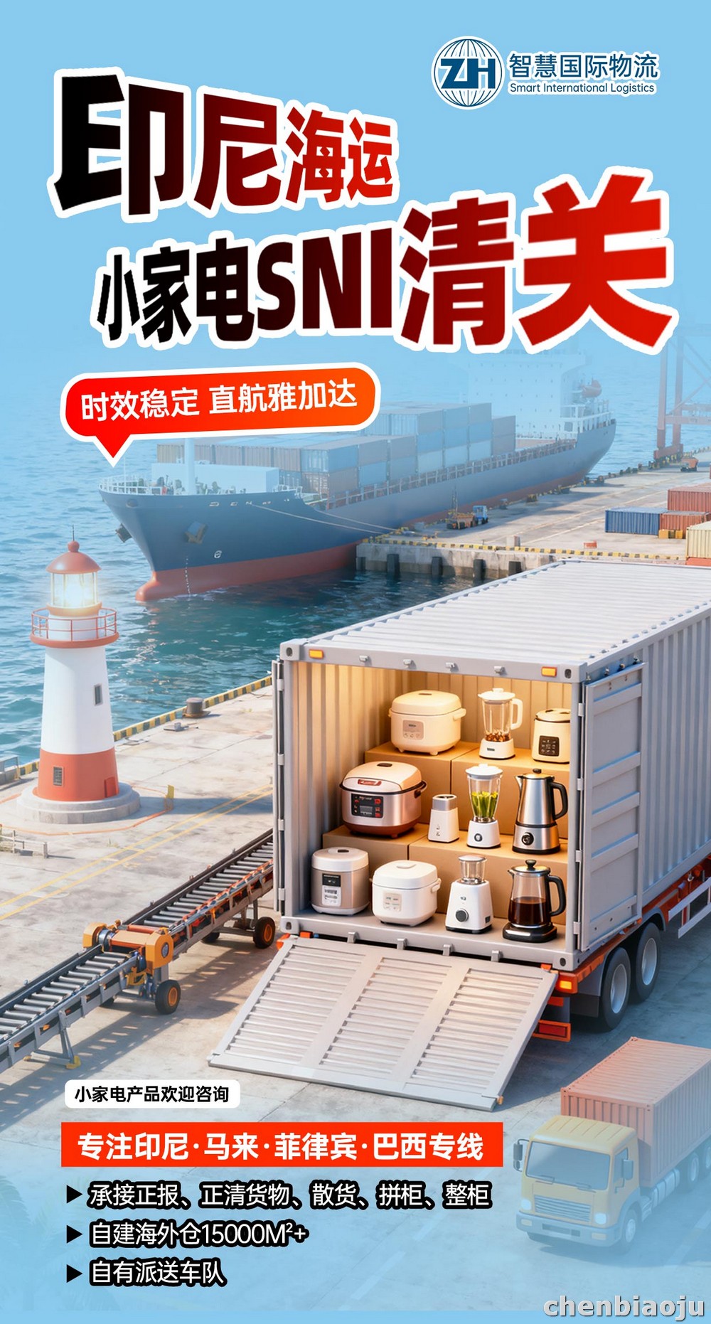 厨具出口印尼整柜出口